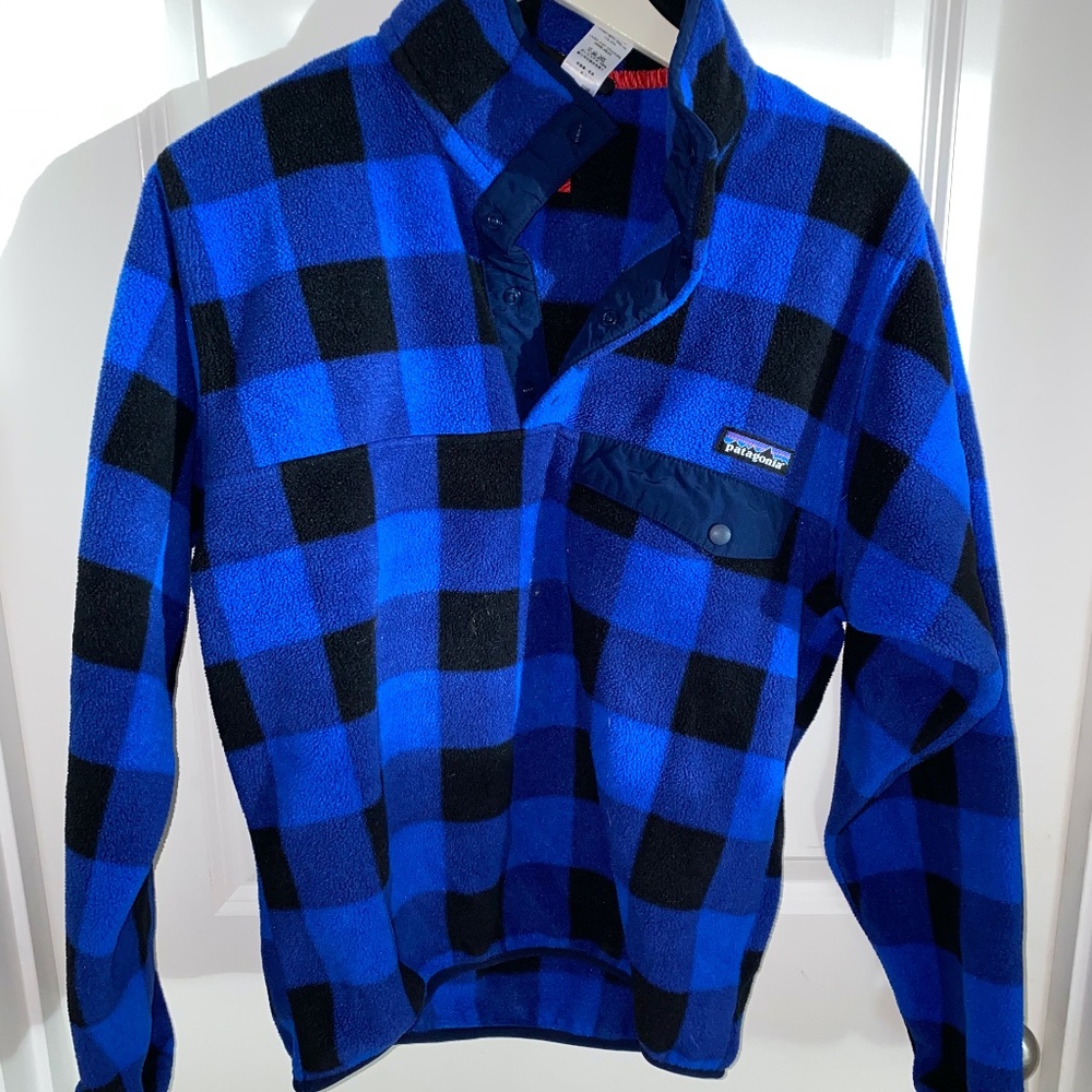 PATAGONIA SYNCHILLA BUTTON UP BLUE CHECKERED